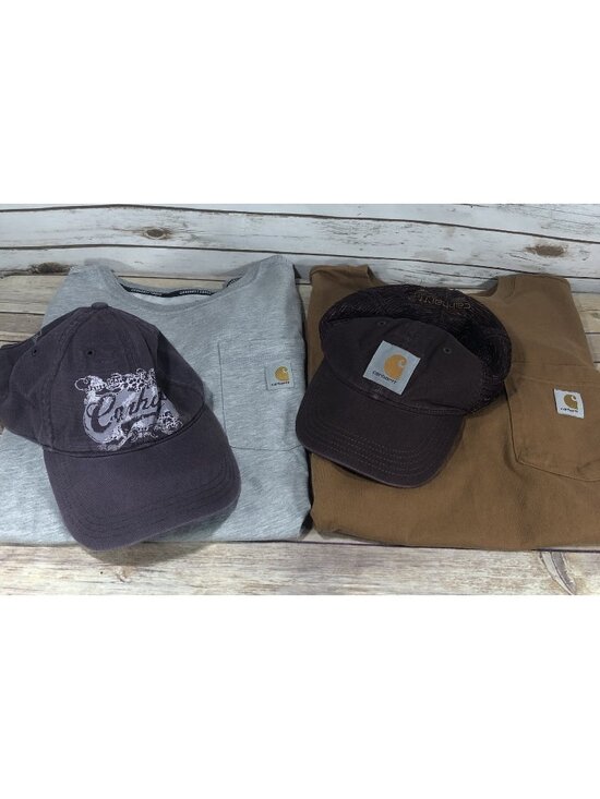 Carhartt Tops - Carhartt Lot Of 4 Bundle Womens 2 T-Shirts & 2 Hats Caps Reseller Various Sizes